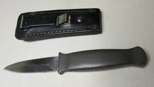 PARKER CUTLERY CO Fixed Black Guardian Double Edged Boot KNIFE DAGGER w/ Sheath - Picture 1 of 5