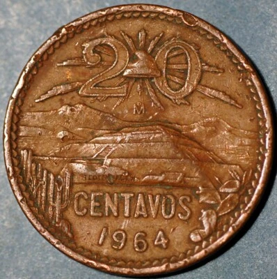 Mexico ESTADOS UNIDOS MEXICANOS 20 Centavos 1964 KM# 440 — 第 1/2 张图片