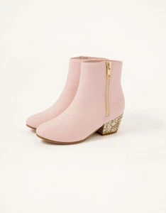 Botines Monzón Niñas Rosa Imitación Cuero Cremallera Tacón Bloque Reino Unido 9 EUR 27 - Usados - Imagen 1 de 7