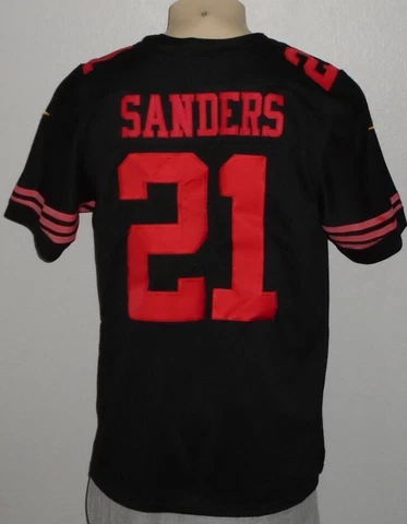 Deion Sanders #21 San Francisco 49ers Nike Sewn Black NFL Jersey Men Large Cover