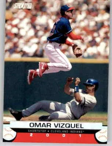 Tarjeta base 2001 Stadium Club Omar Vizquel MLB PWE Guardians Indians #112 - Imagen 1 de 2