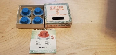 Juego de patrones de puntada azul Singer n.º 3 para zigzagger automático raro Foto 1 de 4