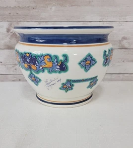 Vintage Facciolini Castelli Blumentopf signiert Jardinière Kunstkeramik Italien EUC - Bild 1 von 14