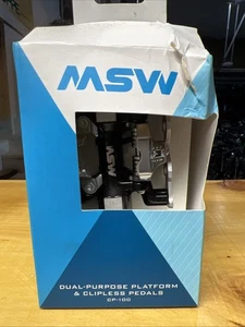 Pedales de plataforma sin clip de un solo lado MSW CP-100 9/16" cuerpo de aluminio negro/plateado - Imagen 1 de 7