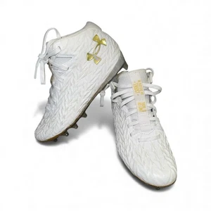 Botines de fútbol Under Armour para mujer Spotlight Clone MC 8 oro blanco talla 10 NUEVO - Imagen 1 de 6