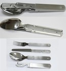 ORIGINAL Bundeswehr Essbesteck  OFW BW Campingbesteck 4-teilig Etui aus Neopren
