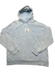 Nike Air Jordan Streetwear Men’s Flight Icy Blue & White Tie Dye Hoodie XL - Picture 1 of 3