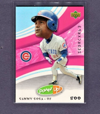 2004 UPPER DECK POWER UP! 500 PINK/LAVENDER #61 SAMMY SOSA CUBS RARE SSP - Image 1 of 2