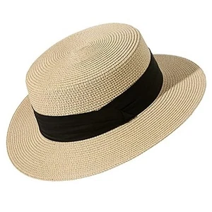 Sun Hats for Women Wide Brim Straw Boater Hat Foldable Packable Beach Hat for - Picture 1 of 7