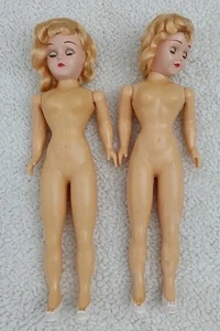 Lote De 2 Muñecas Ojo Dormitorio De Colección Plástico Duro Ojos Pintados Labios Coleccionables - Imagen 1 de 6