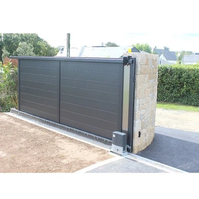 CUSTOM SIZE COMPOSITE SLIDING GATE, MANUAL OR ELECTRIC, OPTIONAL INSTALLATION. - Image 1 of 4