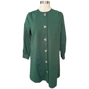 Tuckernuck Dress Women Medium Dark Green Blake Mini Dress Coat Sexy - Picture 1 of 23
