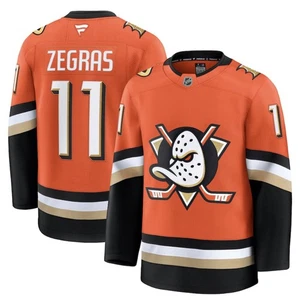Men's Fanatics Trevor Zegras Orange Anaheim Ducks Home Premium Jersey Size 56 - Picture 1 of 3