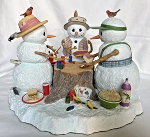 "Poker Pals" Lynn Bywaters Snowman Lenox Limited Edition 1260/3500 w/ box - Picture 1 of 13