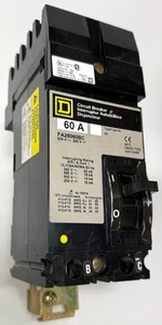 Square D FA26060BC 60Amp 600V 2Pole 18kA Type FA I-Line Circuit Breaker w/Lugs - Picture 1 of 12