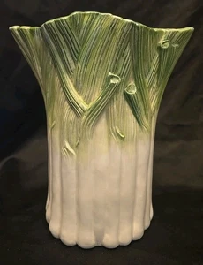 Fitz Floyd Keramik Zwiebel Fenchel Vase - Bild 1 von 9