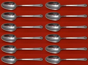 Castle Rose by Royal Crest Sterling Silver Teaspoon Set 12 pieces 6 1/8" - Picture 1 of 3