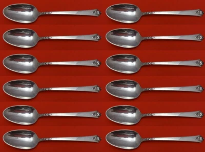Castle Rose by Royal Crest Sterling Silver Teaspoon Set 12 pieces 6 1/8" - Image 1 of 3
