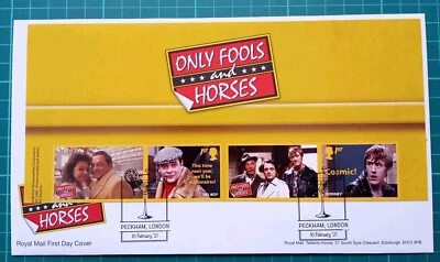 2021 Only Fools and Horses Del Boy & Rodney FDC Peckham Cocktail Postmark - Image 1 of 3
