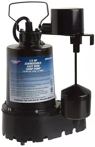 Superior Pump 92341 1/3 HP Cast Iron Submersible Sump Pump with Vertical Floa... - Picture 1 of 1