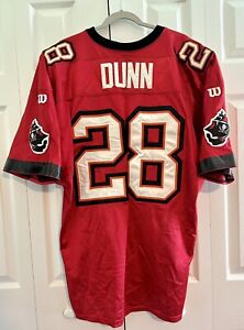MEN'S VTG WILSON TAMPA BAY BUCCANEERS WARRICK DUNN #28 JERSEY RED STITCHED