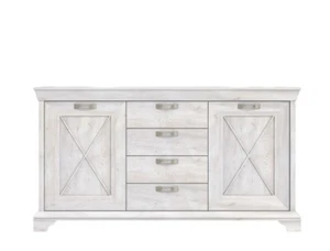 Sideboard Kasimir 1 Pinie weiß 178x96x48 cm Anrichte Wohnzimmer Esszimmer - Bild 1 von 5