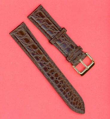 CORREA DE COCODRILO ORIGINAL MARRÓN CLARO OSCURO Y CAOBA 18mm 19mm 20mm y EXTRA LARGA  Foto 1 de 4