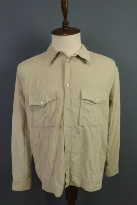 J.Lindeberg Beige Corduroy Overshirt Long Sleeve Snap Up Shirt Size XL - Image 1 of 4