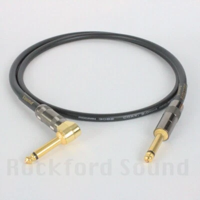 Mogami W3082 High Clarity Speaker Cable | 3 FT | Gold G&H Straight to Right - Image 1 of 3