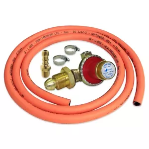 PROPANE GAS BOTTLE REGULATOR ADJUSTABLE 0-4 BAR LP LPG CYLINDER 2M HOSE KIT - Picture 1 of 21