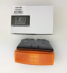 10 LED Autolamps 12v/24v Amber Side Marker Lamp Lights & Bracket Trailers Truck - Picture 1 of 5