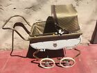 Euc Coronet Baby Doll Canopy Carriage Stroller~Ivory Gold Bronze Trim~Crown Vtg