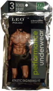 "Slip boxer Leo Poldo Climalite Performance confezione da 3 taglia XXL 38""-40" - Foto 1 di 1