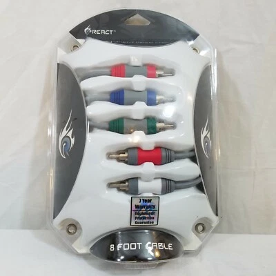 React Component Video Cable 8FT 2.4M for Nintendo Wii New Sealed - Image 1 of 4