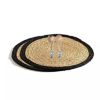 Place mat jute hand made rug round dining table mat coffee table mat - Image 1 of 4