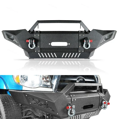Fit for 2005-2015 Toyota Tacoma HD Steel Front Bumper W/ LED Lights & D-Rings - Image 1 of 4