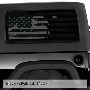 Jk & JL Distressed American Flag Hardtop Window Decal for Jeep Models '07-'20 - Bild 1 von 11