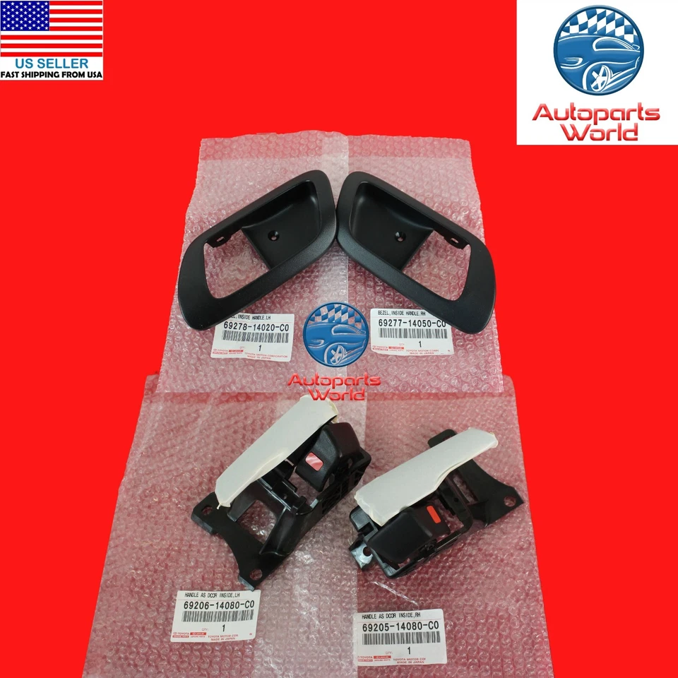 GENUINE OEM TOYOTA 93-98 SUPRA RIGHT & LEFT INSIDE DOOR HANDLES WITH BEZEL KIT - Image 1 of 1