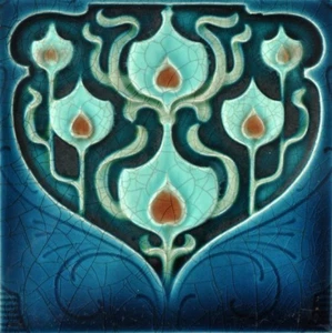 Keramik Fliese Jugendstil European Art Deco Azulejo Europäischer Untersetzer Talavera - Bild 1 von 1