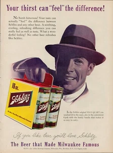 1955 Schlitz Bier Vintage Druck Werbung Brauen Milwaukee berühmte 16 Unzen Brauerei - Bild 1 von 8