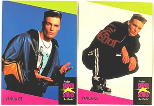VANILLA ICE 2 ProSet SuperStars MusiCards 1991 UK 1st Ed. CARD SET 34Yrs! RARE - Foto 1 di 5