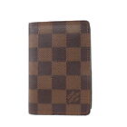 Auth Louis Vuitton Damier Organizer Du Posh Card Case Brown N61721 Used