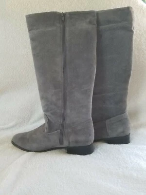 Classique ~ Botas de Gamuza ~ Para Mujer ~ Talla 9.5 ~ Gris ~ Hasta la Rodilla ~ De Colección  Foto 1 de 4