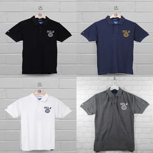 UCLA Anderson Crest College Black White Navy Grey Polo Neck Tee T-shirt - Picture 1 of 17