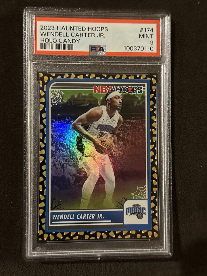 PSA 9 2023-24 Panini NBA Haunted Hoops Wendell Carter Jr Candy Corn Holo #85 SSP - Image 1 of 3