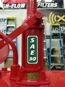 PAIR of 2x5 SAE 30 OIL GAS VINYL DECAL LUBESTER OIL PUMP LUBSTER TOP PUMP - Picture 1 of 1