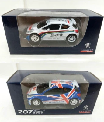 Lot 2 Peugeot 207 S2000 RMC et 208 T16 1/64 3 Inches Norev Neuf Boite