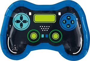 Gaming Party Paper Plates 23cm Gaming Video Computer Game Controller Shape x 8 - Picture 1 of 1