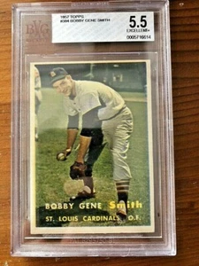 1957 Topps Baseball Card #384 Bobby Gene Smith BVG 5.5 - Picture 1 of 5
