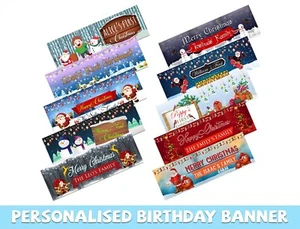 Banners de Navidad Personalizados Fiesta de Navidad Casa Decoración Ocasión 534 - Imagen 1 de 12